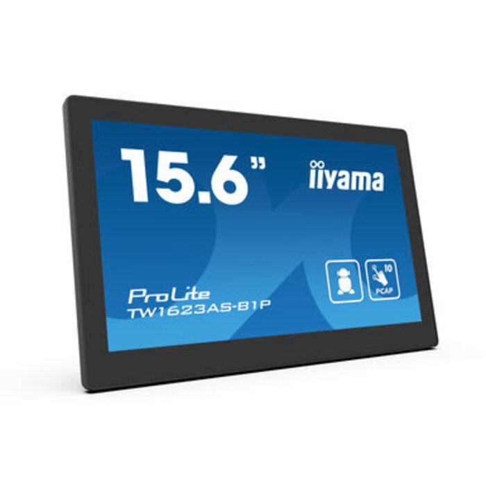 IIYAMA TW1623AS-B1P- iiyama ProLite IDS, 39,6 cm (15,6''), Proiezione capacitiva, Full HD, USB, BT, Ethernet, Wi-Fi, Android, nero