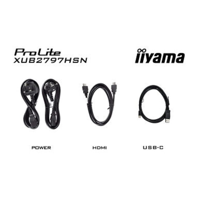 IIYAMA XUB2797HSN-B2- iiyama XUB2797HSN-B2, 68,6 cm (27''), Full HD, USB, USB-C, Ethernet, kit, black