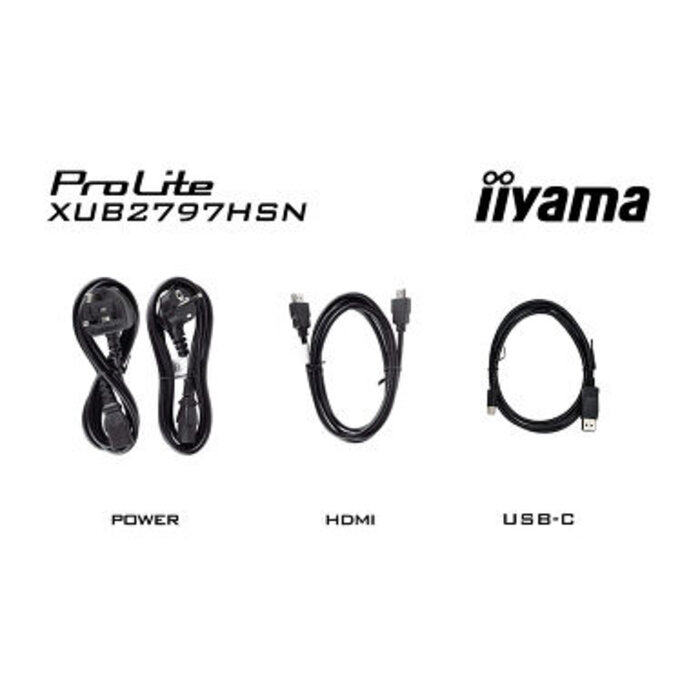 IIYAMA iiyama XUB2797HSN-B2, 68,6 cm (27''), Full HD, USB, USB-C, Ethernet, kit, negro