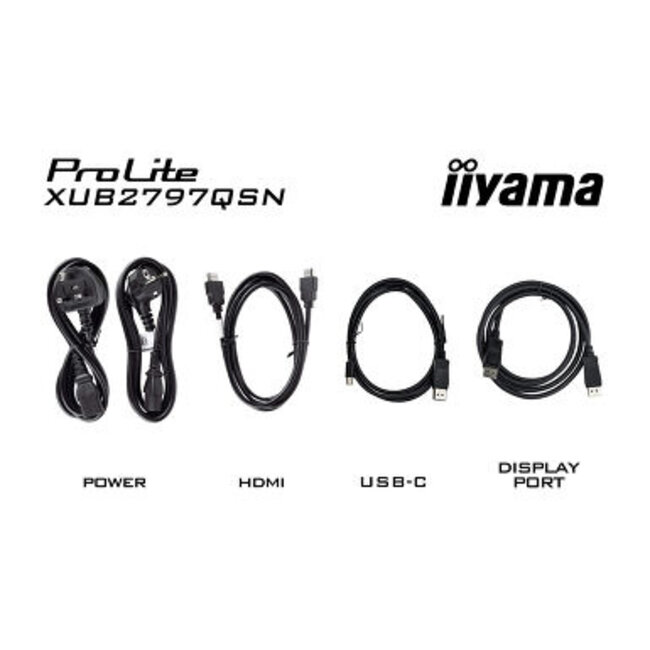 IIYAMA XUB2797QSN-B2- iiyama XUB2797QSN-B2, 68,6 cm (27''), USB, USB-C, Ethernet, kit (USB), noir