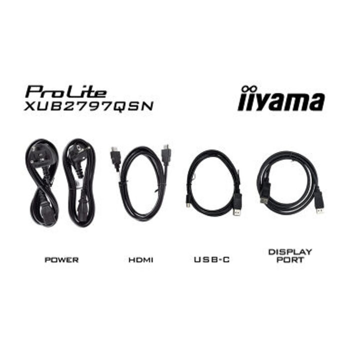 IIYAMA iiyama XUB2797QSN-B2, 68,6 cm (27''), USB, USB-C, Ethernet, Kit (USB), schwarz