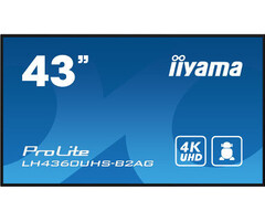 IIYAMA LH4360UHS-B2AG- iiyama ProLite LH4360UHS-B2AG, 24/7, 4K, USB, RS232, Ethernet, Wi-Fi, Android, kit (RS232), black