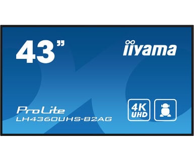 IIYAMA iiyama ProLite LH4360UHS-B2AG, 24/7, 4K, USB, RS232, Ethernet, Wi-Fi, Android, Kit (RS232), schwarz