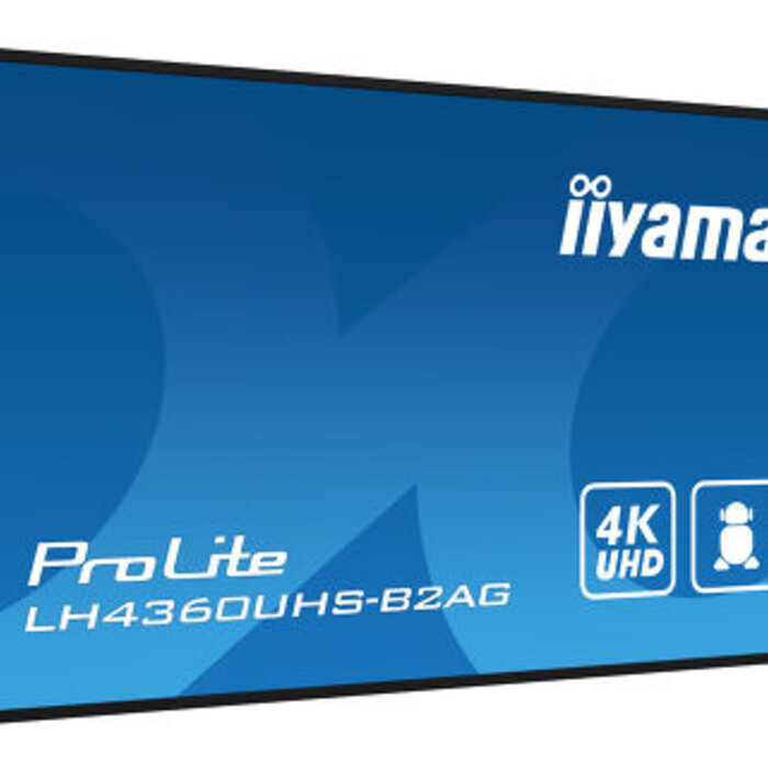 IIYAMA LH4360UHS-B2AG- iiyama ProLite LH4360UHS-B2AG, 24/7, 4K, USB, RS232, Ethernet, Wi-Fi, Android, kit (RS232), nero
