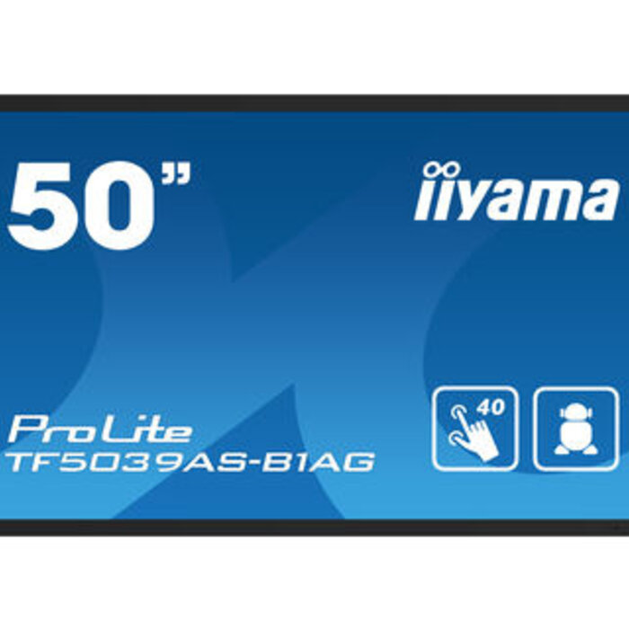 IIYAMA TF5039AS-B1AG- ProLite TF5039AS-B1AG, 24/7, 125,7 cm (49,5''), geprojecteerd capacitief, 4K, USB, RS232, Ethernet, Android, kit (USB)
