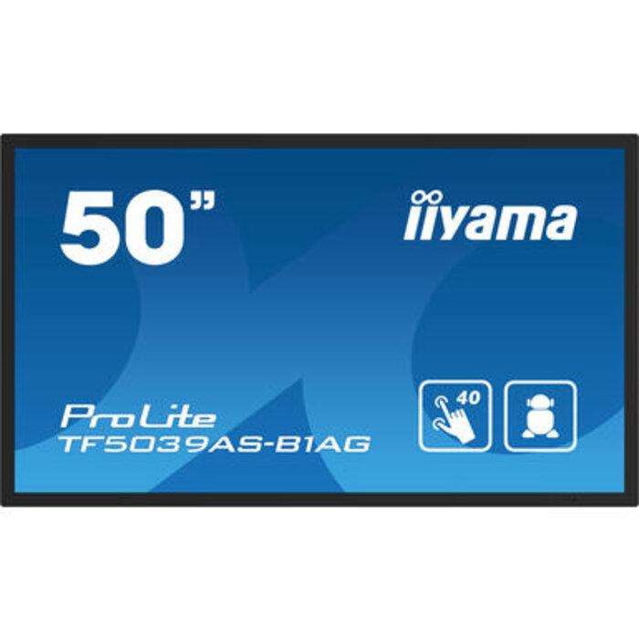 IIYAMA ProLite TF5039AS-B1AG, 24/7, 125,7 cm (49,5''), capacitivo proyectado, 4K, USB, RS232, Ethernet, Android, kit (USB)