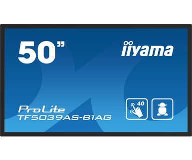IIYAMA ProLite TF5039AS-B1AG, 24/7, 125,7 cm (49,5''), geprojecteerd capacitief, 4K, USB, RS232, Ethernet, Android, kit (USB)