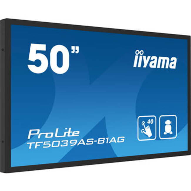 IIYAMA TF5039AS-B1AG- ProLite TF5039AS-B1AG, 24/7, 125,7 cm (49,5''), Capacitif projeté, 4K, USB, RS232, Ethernet, Android, kit (USB)