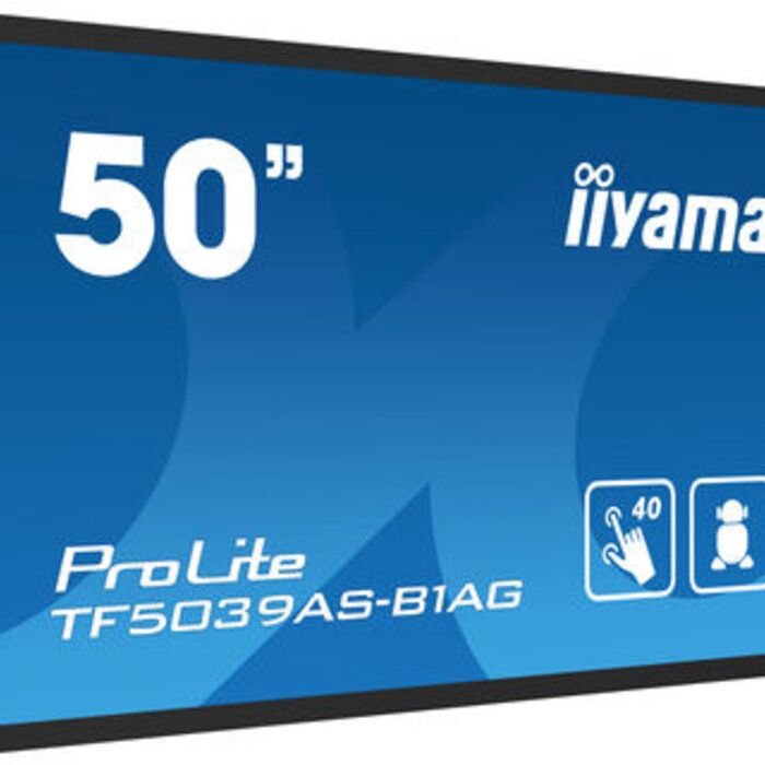 IIYAMA TF5039AS-B1AG- ProLite TF5039AS-B1AG, 24/7, 125,7 cm (49,5''), geprojecteerd capacitief, 4K, USB, RS232, Ethernet, Android, kit (USB)
