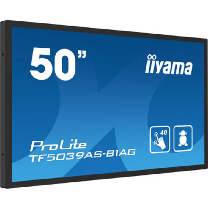IIYAMA TF5039AS-B1AG- ProLite TF5039AS-B1AG, 24/7, 125,7 cm (49,5''), Projected Capacitive, 4K, USB, RS232, Ethernet, Android, Kit (USB)