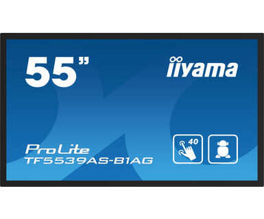 IIYAMA iiyama ProLite TF5539AS-B1AG, 24/7, 138,6 cm (54,6''), capacitiva proyectada, 4K, USB, RS232, Ethernet, Android, kit (USB)