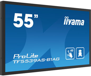 IIYAMA iiyama ProLite TF5539AS-B1AG, 24/7, 138,6 cm (54,6''), capacitiva proyectada, 4K, USB, RS232, Ethernet, Android, kit (USB)