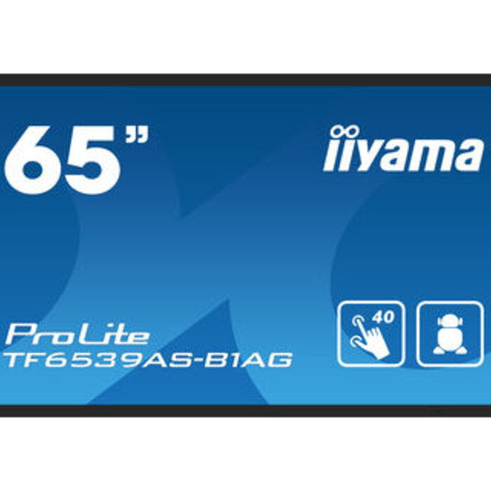 IIYAMA TF6539AS-B1AG- iiyama ProLite TF6539AS-B1AG, 24/7, 164cm (64,6''), Projected Capacitive, 4K, USB, RS232, Ethernet, Android, kit (USB)