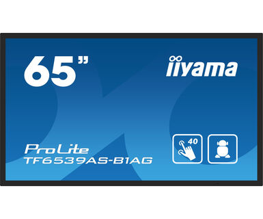 IIYAMA iiyama ProLite TF6539AS-B1AG, 24/7, 164cm (64,6''), geprojecteerd capacitief, 4K, USB, RS232, Ethernet, Android, kit (USB)
