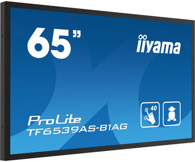 IIYAMA iiyama ProLite TF6539AS-B1AG, 24/7, 164cm (64,6''), geprojecteerd capacitief, 4K, USB, RS232, Ethernet, Android, kit (USB)