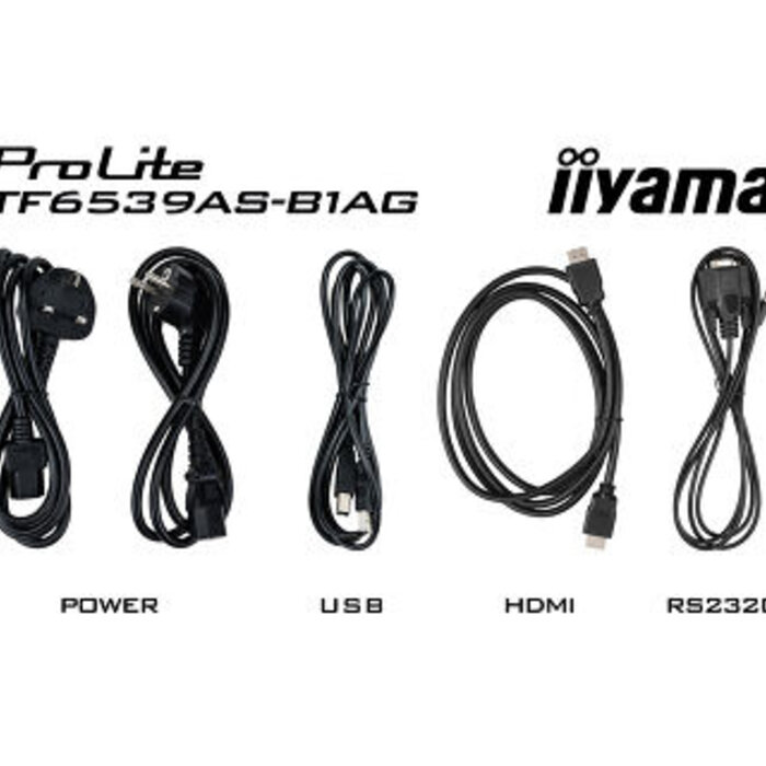 IIYAMA TF6539AS-B1AG- iiyama ProLite TF6539AS-B1AG, 24/7, 164cm (64,6''), Projected Capacitive, 4K, USB, RS232, Ethernet, Android, kit (USB)