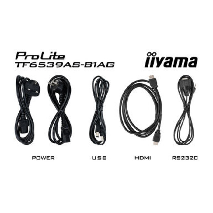IIYAMA iiyama ProLite TF6539AS-B1AG, 24/7, 164cm (64,6''), geprojecteerd capacitief, 4K, USB, RS232, Ethernet, Android, kit (USB)