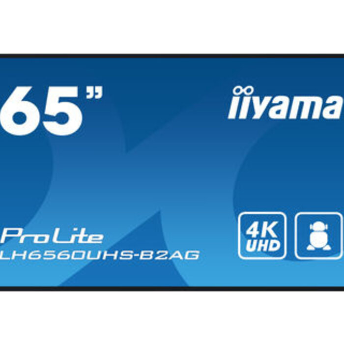 IIYAMA LH6560UHS-B2AG- iiyama ProLite LH6560UHS-B2AG, 24/7, 164cm (64,6''), 4K, USB, RS232, Ethernet, Wi-Fi, Android, kit (RS232), nero