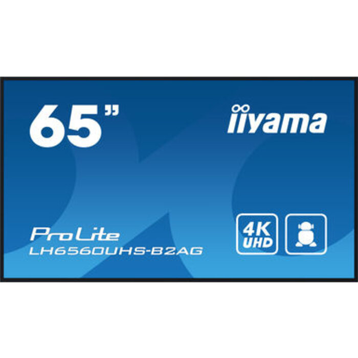 IIYAMA iiyama ProLite LH6560UHS-B2AG, 24/7, 164 cm (64,6''), 4K, USB, RS232, Ethernet, Wi-Fi, Android, kit (RS232), negro