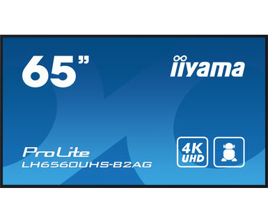 IIYAMA iiyama ProLite LH6560UHS-B2AG, 24/7, 164cm (64,6''), 4K, USB, RS232, Ethernet, Wi-Fi, Android, kit (RS232), noir
