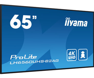 IIYAMA iiyama ProLite LH6560UHS-B2AG, 24/7, 164cm (64,6''), 4K, USB, RS232, Ethernet, Wi-Fi, Android, kit (RS232), noir