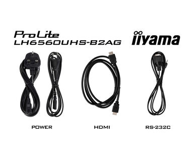 IIYAMA iiyama ProLite LH6560UHS-B2AG, 24/7, 164cm (64,6''), 4K, USB, RS232, Ethernet, Wi-Fi, Android, kit (RS232), noir
