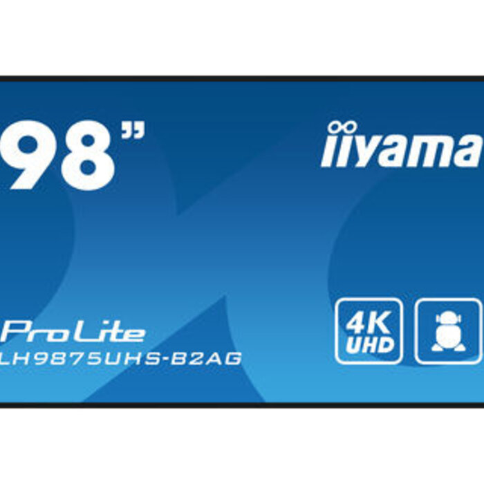 IIYAMA LH9875UHS-B2AG- iiyama ProLite LH9875UHS-B2AG, 247,7 cm (98''), 4K, USB, RS232, Ethernet, kit (RS232), noir