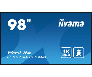 IIYAMA iiyama ProLite LH9875UHS-B2AG, 247,7 cm (98''), 4K, USB, RS232, Ethernet, kit (RS232), negro