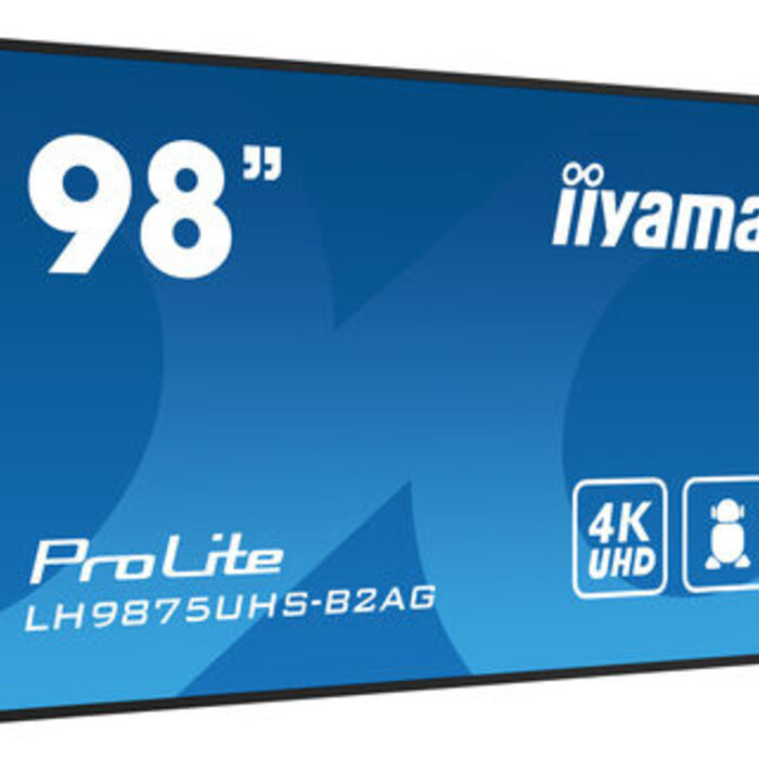 IIYAMA LH9875UHS-B2AG- iiyama ProLite LH9875UHS-B2AG, 247,7 cm (98''), 4K, USB, RS232, Ethernet, kit (RS232), noir