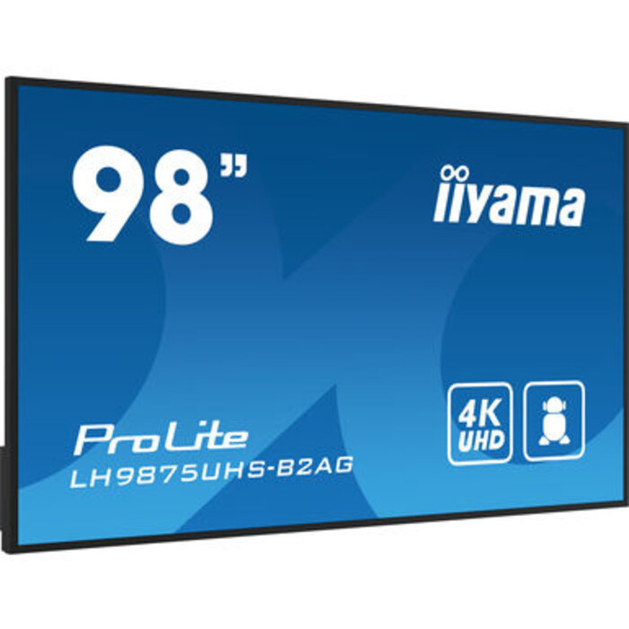 IIYAMA iiyama ProLite LH9875UHS-B2AG, 247,7 cm (98''), 4K, USB, RS232, Ethernet, kit (RS232), negro
