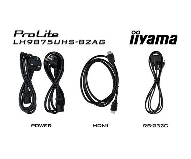 IIYAMA iiyama ProLite LH9875UHS-B2AG, 247,7 cm (98''), 4K, USB, RS232, Ethernet, kit (RS232), negro
