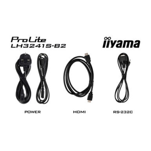 IIYAMA LH3241S-B2- iiyama ProLite LH3241S-B2, 80 cm (31,5''), Full HD, USB, RS232, Ethernet, kit (RS232), noir