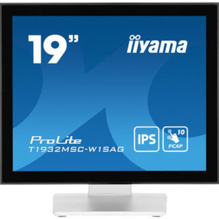 IIYAMA T1932MSC-W1SAG- iiyama ProLite T1932MSC-W1SAG, 48.3 cm (19''), Projected Capacitive, 10 TP, kit (USB), black, white