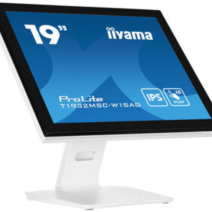 IIYAMA T1932MSC-W1SAG- iiyama ProLite T1932MSC-W1SAG, 48.3 cm (19''), Projected Capacitive, 10 TP, kit (USB), black, white