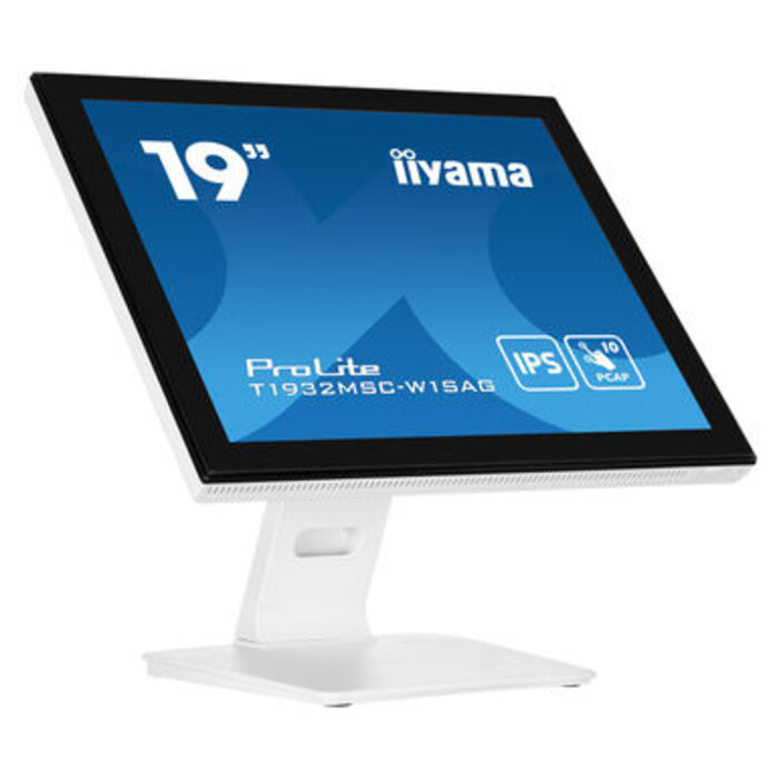 IIYAMA T1932MSC-W1SAG- iiyama ProLite T1932MSC-W1SAG, 48,3 cm (19''), geprojecteerd capacitief, 10 TP, kit (USB), zwart, wit