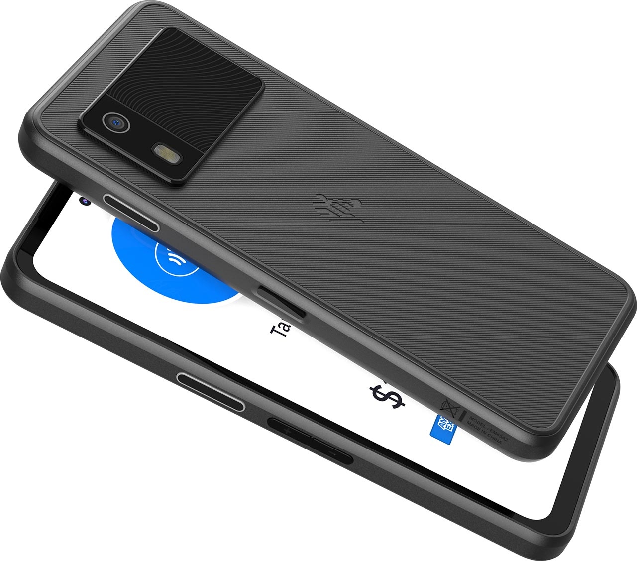 Zebra EM45B2-3T106B0-EA- Zebra EM45 RFID, RoW-800 MHz, RFID, USB-C, BT, Wi-Fi (Wi-Fi), 5G, Android, kit, nero