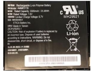 Zebra Batterie de rechange Zebra, 220 g