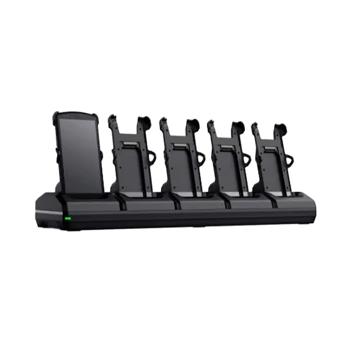 Urovo 5BCDT5001RB-1, Soporte para dispositivo DT50 de 5 ranuras + fuente de alimentación (UE) compatible con carcasa resistente (2.99.999.0000003)