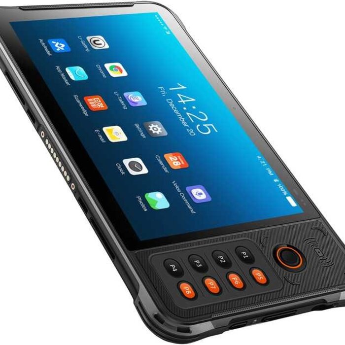 Urovo P8100-XCHT4WNSEX0, P8100P, geen 2D,10",A13,4/64,WiFi,4G, 10000mAH,kabel,PSU(EU), X-strap