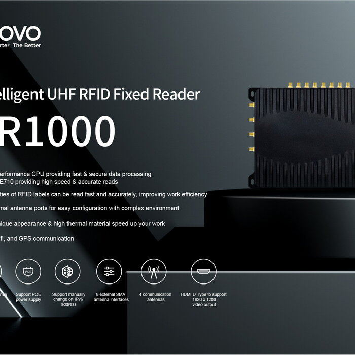 Urovo FR1000, FR1000, lector RFID fijo programable, Impinj E710. Antenas UHF y cables coaxiales no incluidos.