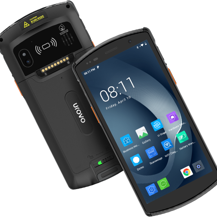 Urovo DT50-QCGR4WLDEX0, DT50P,HS7,5,7",A11/13(AER),4/64,WiFi,4G,LR-UHF,9000mAH, câble,PSU(UE)