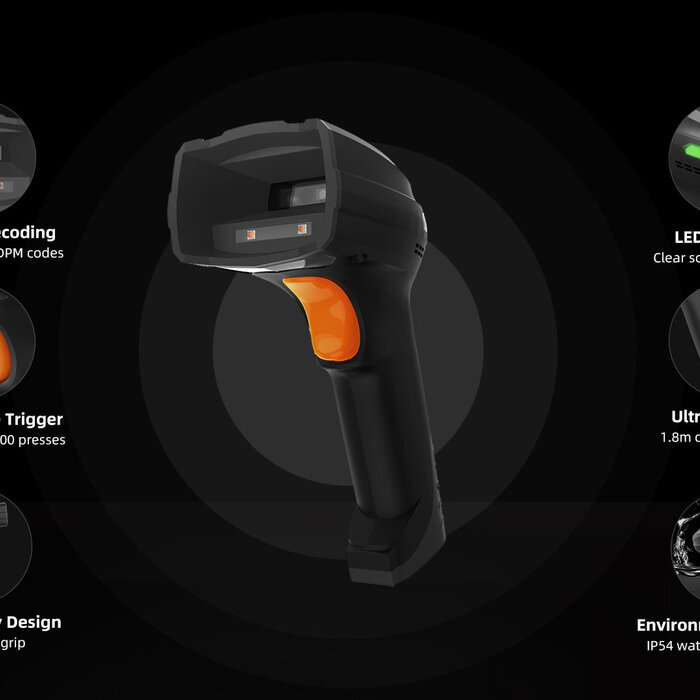 Urovo K200, scanner di codici a barre 2D DPM cablato industriale con cavo USB dritto