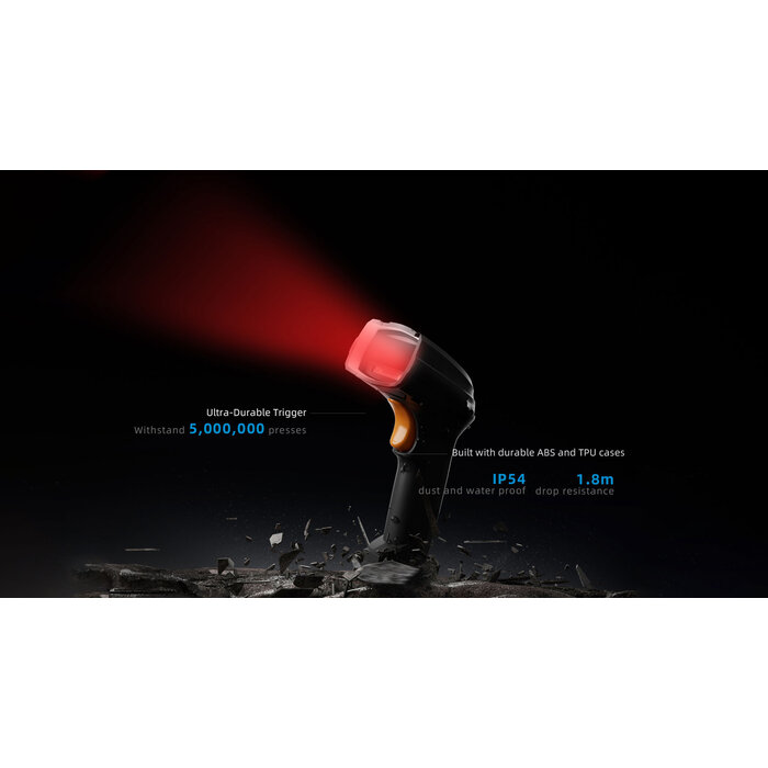 Urovo K200, lecteur de codes-barres industriel 2D DPM avec câble USB droit