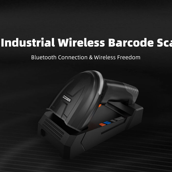 Urovo K220, scanner di codici a barre 2D DPM wireless industriale con base e cavo USB