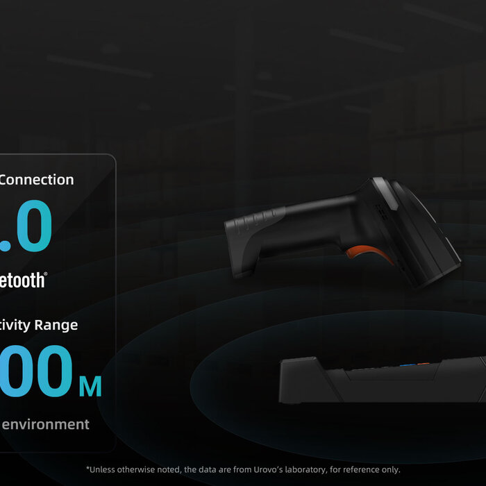 Urovo K220, Industriële draadloze 2D DPM barcodescanner inclusief houder en USB-kabel