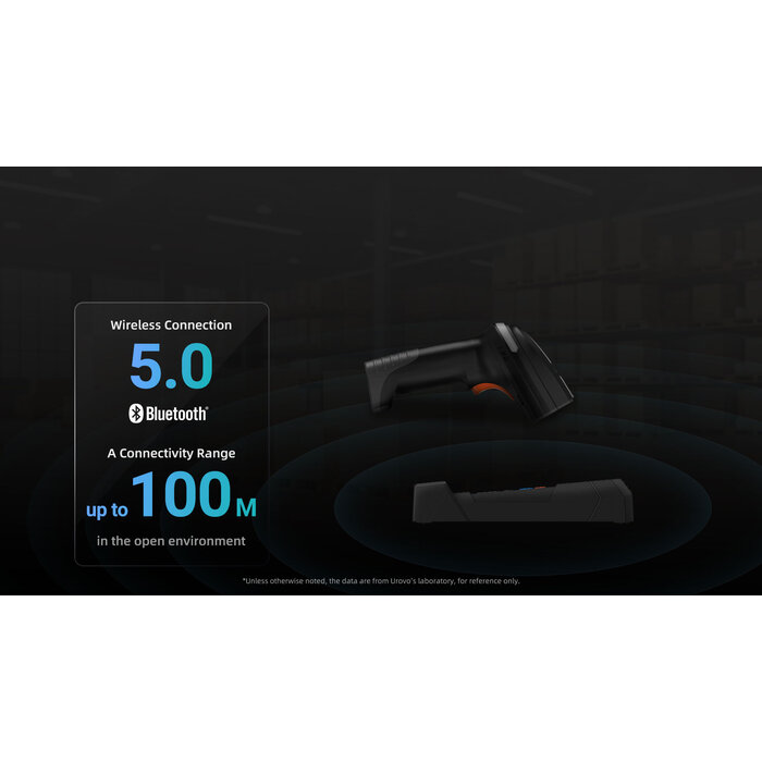 Urovo K220, scanner di codici a barre 2D DPM wireless industriale con base e cavo USB