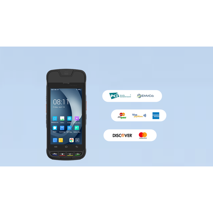 Urovo i9000S-XMFT3WNSEX0, i9000s, terminal POS, sin 2D, 5", A13, 3/32 GB, Wi-Fi+4G, impresora de recibos de 58 mm, NFC, lector de tarjetas MSR, lector de tarjetas IC, cable, fuente de alimentación (UE)