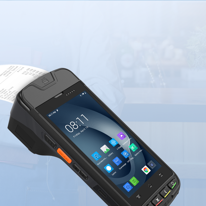 Urovo i9000S-XMFT3WNSEX0, i9000s, terminale POS, no 2D, 5", A13, 3/32 GB, WiFI+4G, stampante per ricevute da 58 mm, NFC, MSR, lettore di schede IC, cavo, alimentatore(EU)