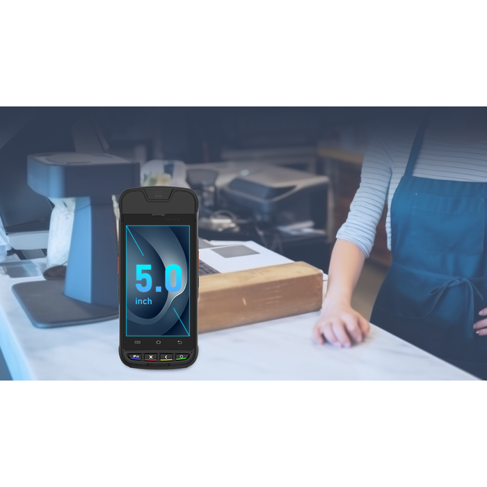 Urovo i9000S-BMFT3WNSEXU, i9000s, terminale POS, 2D, 5", A13, 3/32 GB, WiFI+4G, stampante per ricevute da 58 mm, NFC, MSR, lettore di schede IC, cavo, alimentatore(EU)