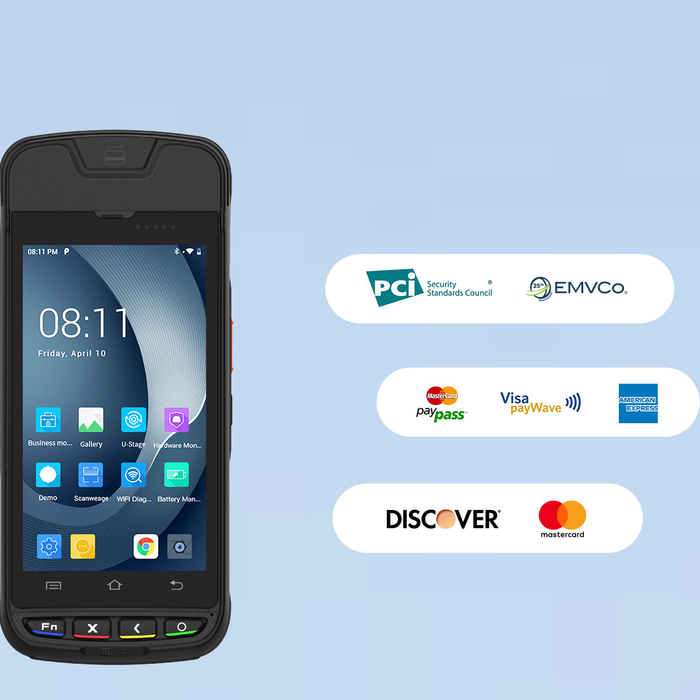 Urovo i9000S-XMFT3WNSEXU, i9000s, POS-Terminal, kein 2D, 5", A13, 3/32 GB, WiFI+4G, 58-mm-Belegdrucker, NFC, MSR, IC-Kartenleser, Kabel, Netzteil (EU)